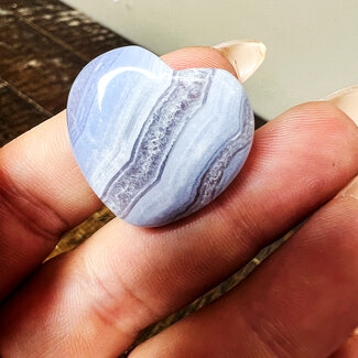 Blue Lace Agate Hearts - Medium (1")