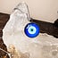 Evil Eye Necklace - Light Blue Simple 24" Silver Plated - Round Glass