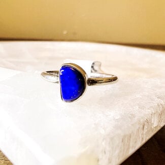 Lapis Lazuli Ring - Size 6 Simple Bezel Set - Sterling Silver