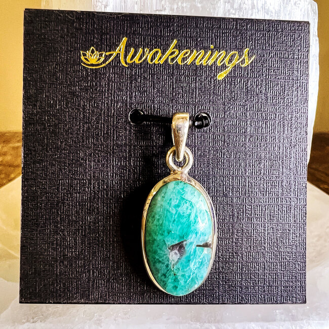 Amazonite Pendant - Oval - Sterling Silver