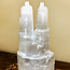 Selenite (Satin Spar Gypsum) Double Tower Lamp Light - 12" Large (Cord & Bulb Included)