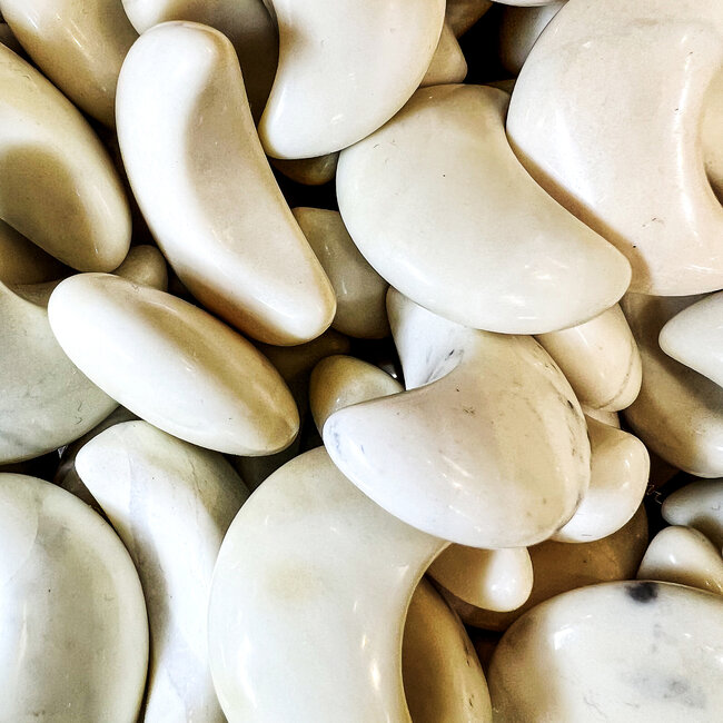 Ivory (White) Jade Cresent Moon - Medium