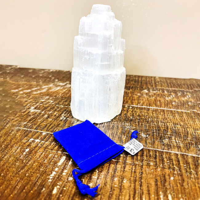 Velvet Bags Blue-Accessory Crystal Pouch Draw String Medicine - (3x2") Small