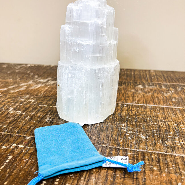 Velvet Bags Turquoise Blue-Accessory Crystal Pouch Draw String Medicine - (3x2") Small