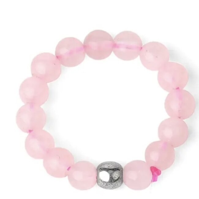 Rose Quartz Rings - Beaded Stretch Gemstone Adjustable