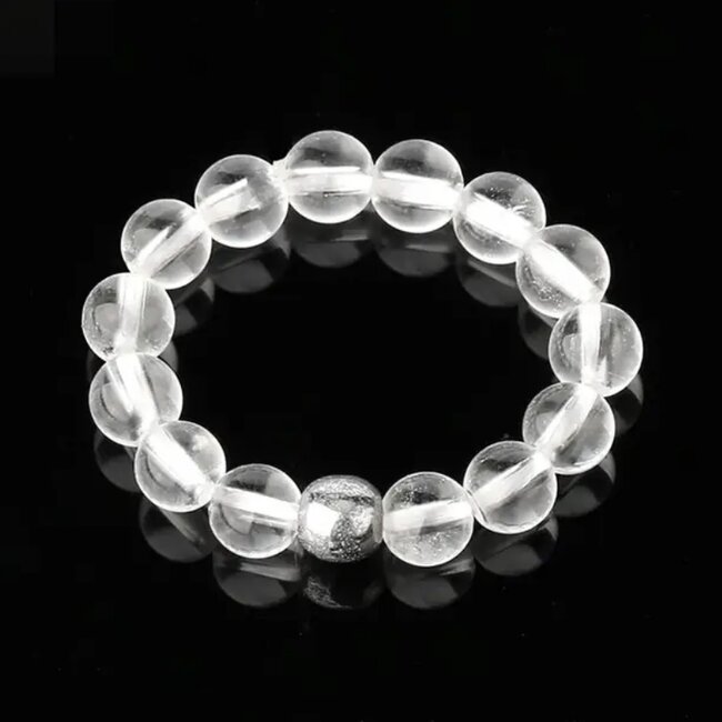 Clear Quartz Rings - Beaded Stretch Gemstone Adjustable