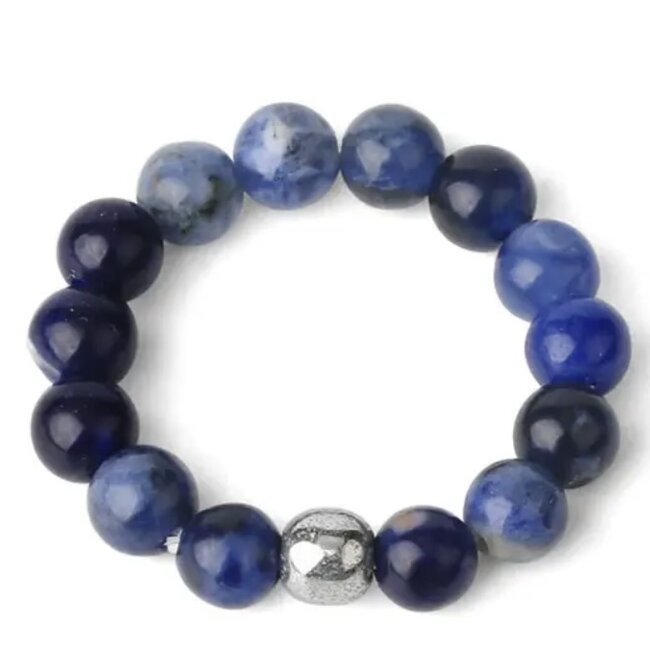 Sodalite Rings - 4mm Adjustable Beaded Stretch Gemstone