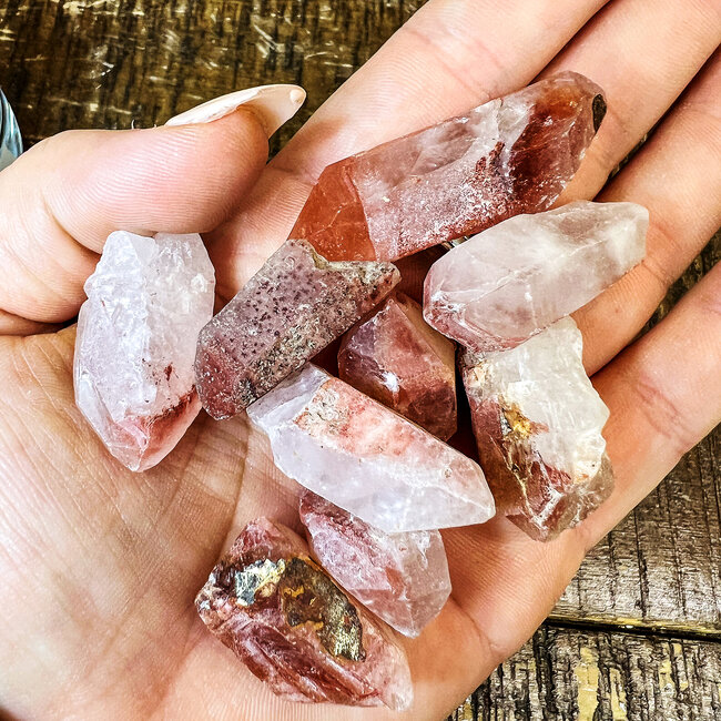 Fire Quartz (Red Hematoid) Points - Medium Rough Raw Natural