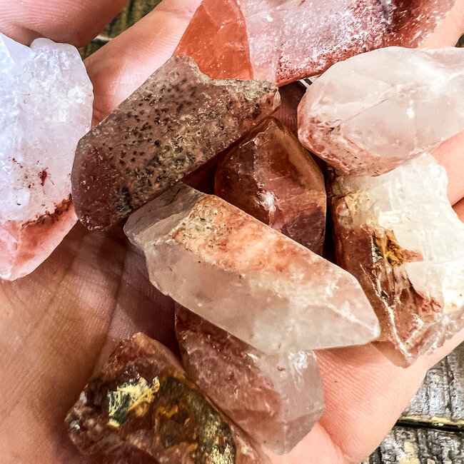 Fire Quartz (Red Hematoid) Points - Medium Rough Raw Natural