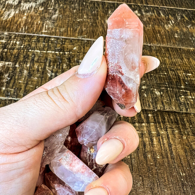 Fire Quartz (Red Hematoid) Points - Medium Rough Raw Natural