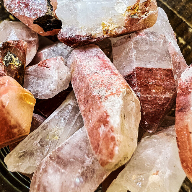 Fire Quartz (Red Hematoid) Points - Medium Rough Raw Natural