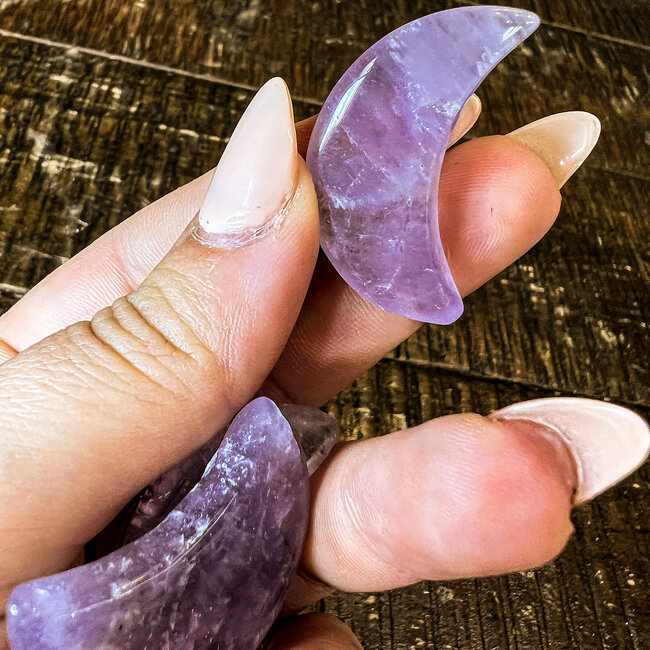 Amethyst - Mini Crescent Moons