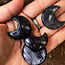 Silver Sheen Silversheen Obsidian Crescent Moons - Medium