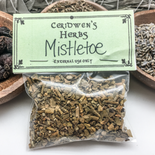 Mistletoe Herbs Packets - .25oz (Birdlime Devil's Fuge Golden Bough Holy Wood Misseltoe Druid's Bough Witch's Broom Thunderbesom Wood of the Cross) Candle Magic Magik