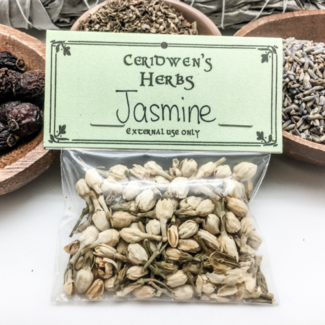 Jasmine Herb Packets - Dried Loose Herbal Botanical Ritual Apothecary (.10oz) Magic Magick Wiccan (Pikake Ysmyn Jessamin Moonlight on the Grove - Ceridwen's