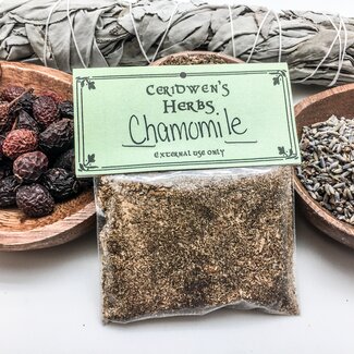 Chamomile Herbs Packet - .25oz Ceridwen's Candle Magic (Whig Plant Scented Mayweed Camomyle Ground Apple Manzanilla Maythen Earth Apple Camomile)