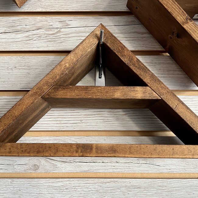Wood Triangle Shelf - Small Light Brown - Home Decor Crystal Holder