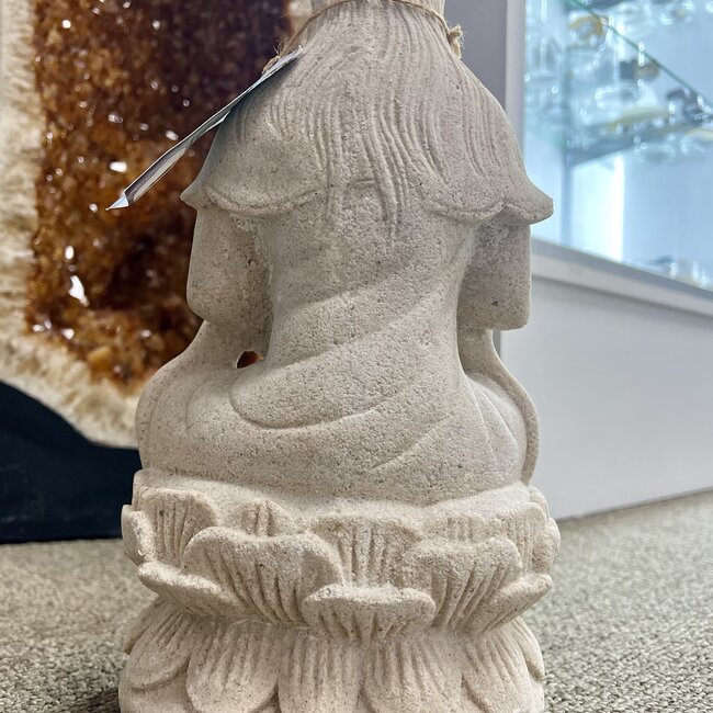 White Kwan Yin Statue 13" Carving Statuary