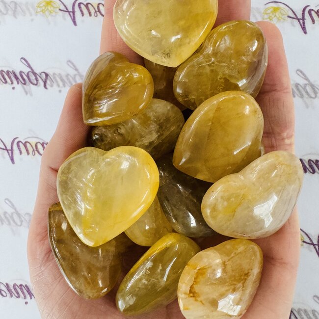 Golden Healer Quartz (Yellow Hematoid) Hearts - Small (1")