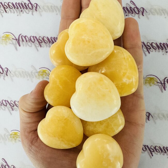 Orange Calcite Puffy Hearts - Medium