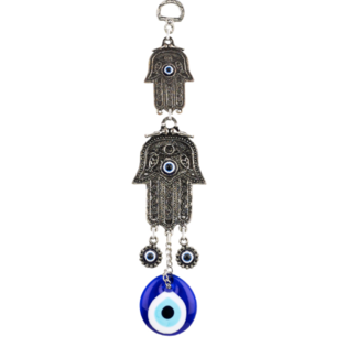 Evil Eye Double Hamsa Wall Decor- 12" Evil Eye Double Hamsa Wall Decor- 12"