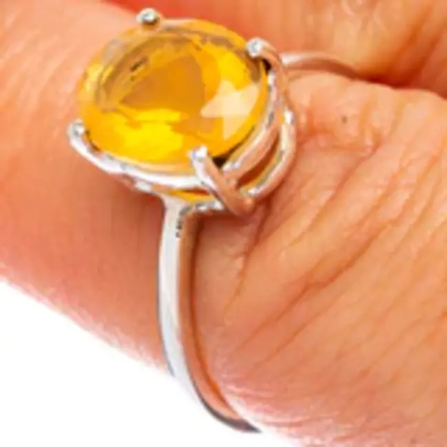Mexican Fire Opal Ring - Size 7 - Sterling Silver
