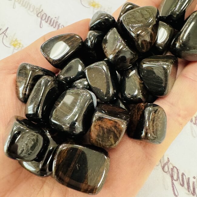 Black Tourmaline & Red Hematite - Tumbled