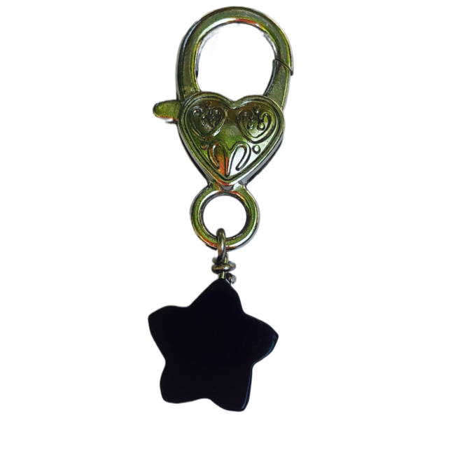 Pet Pendant/Charm Star-Black Obsidian (Clarity) Dog Cat Animal Collar