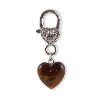 Pet Pendant Charm Heart - Gold Tigers Eye (Training) - Dog Cat Animal Collar