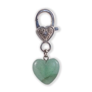 Pet Pendant (Heart) Charm - Green Aventurine (Healing) Dog Cat Animal Collar