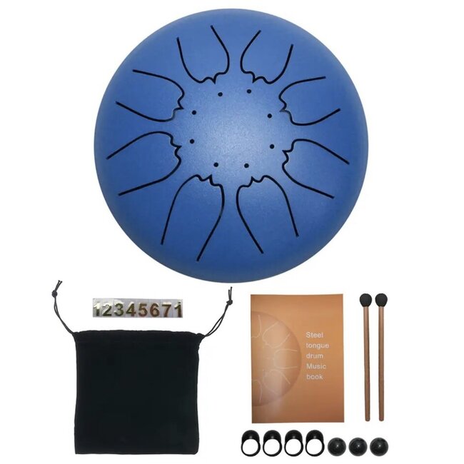 Steel Tongue 6 Light Blue Drum (Black Bag Hammers & Instructions