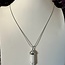 White Howlite (Magnesite) Necklaces - Point on Bead Chain 18" Silver Plated