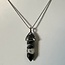 Zebra Agate Necklace-Point on Bead Chain 18" Silver Plated