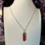 Red Jasper Necklaces - Point on Bead Chain 18" Silver Plated