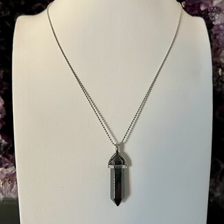 Hematite Necklaces - Point on Bead Chain 18" Silver Plated