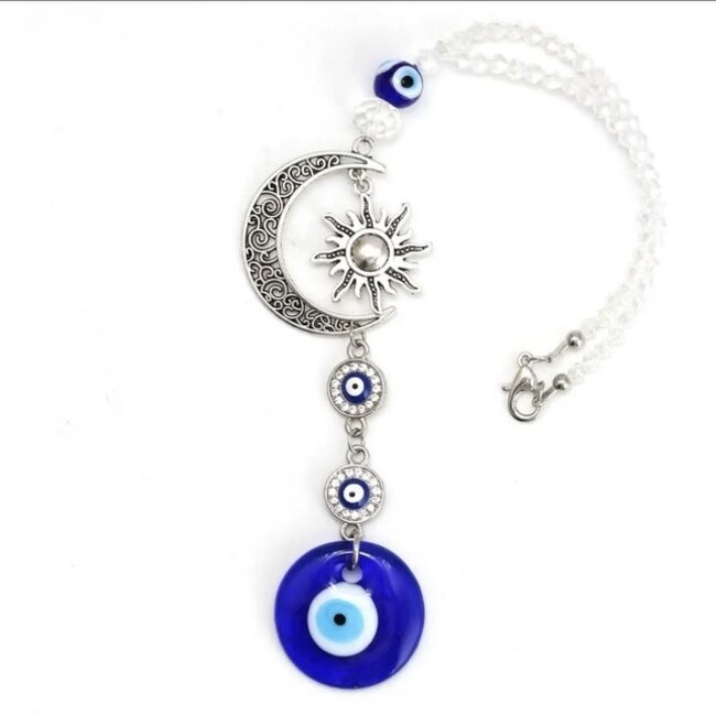 Sun & Moon Evil Eye Keychain
