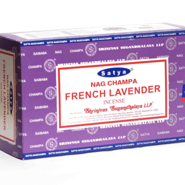 French Lavender Incense -12 Sticks in Box 15g - Satya