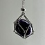 Wire Crystal Cages Necklaces - (Medium) Stainless Steel 16-18" Adjustable Interchangeable