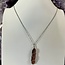 Goldstone Gold Stone Necklace - Wire-Wrapped Point (Silver Plated) - 16-18" Adjustable