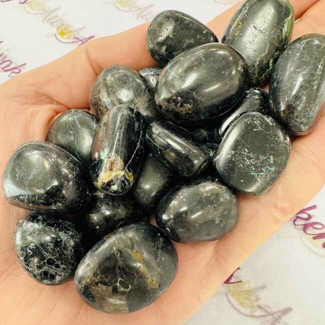 Black Tourmaline & Chrysocolla - Tumbled