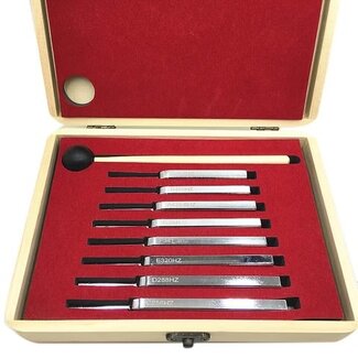 Tuning Forks Set of 8 Chakra Reiki with Wooden Case & Striker Frequency Hz