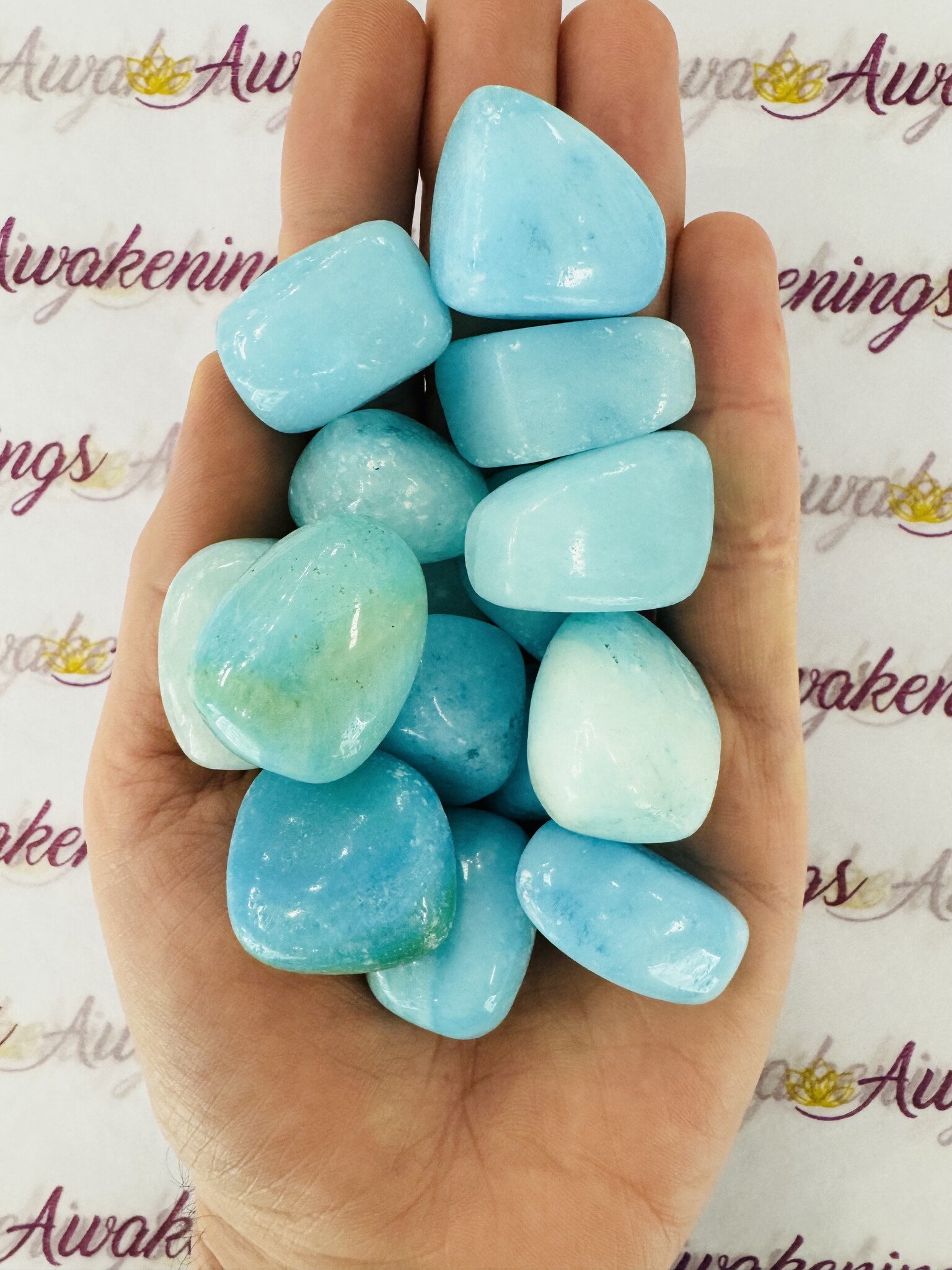 ことり　ブルーフローライトタワー346g ブルーアンバー　2セット Blue Aragonite - Awakenings