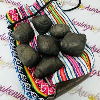 Meteorite Chumpi (Apu) Stones with Bag - Hand Carved Peru Shaman Khuyas Jiwaya