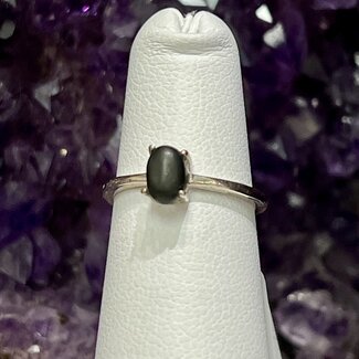 Shungite Rings - Size 6 Oval - Sterling Silver