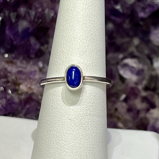 Lapis Lazuli Rings - Size 8 Oval - Sterling Silver
