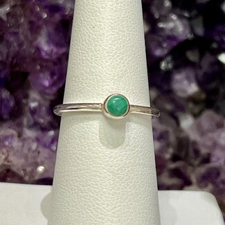 Malachite Rings - Size 6 Round - Sterling Silver