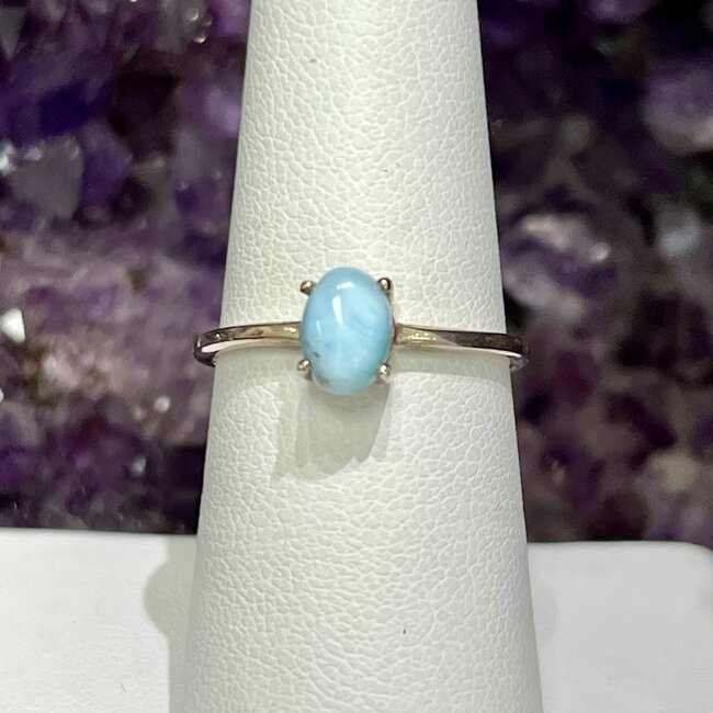 Larimar Rings - Size 7 Oval - Sterling Silver