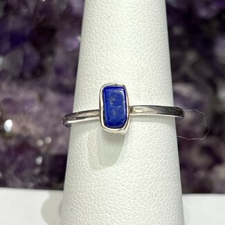 Lapis Lazuli Rings - Size 7 Bezel Set Free Form - Sterling Silver