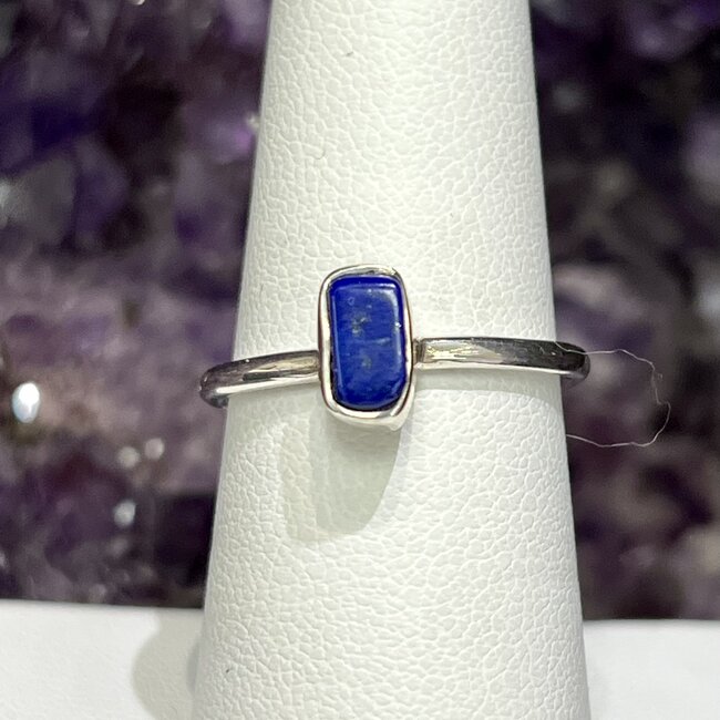 Lapis Lazuli Rings - Size 7 Bezel Set - Sterling Silver