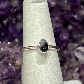 Pietersite (Tempest Stone) Rings - Size 6 Teardrop Pear - Sterling Silver